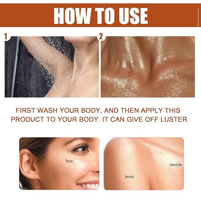 Shimmer Body Oil, Summer Body Glitter Moisturizing Light Shiny Gold)