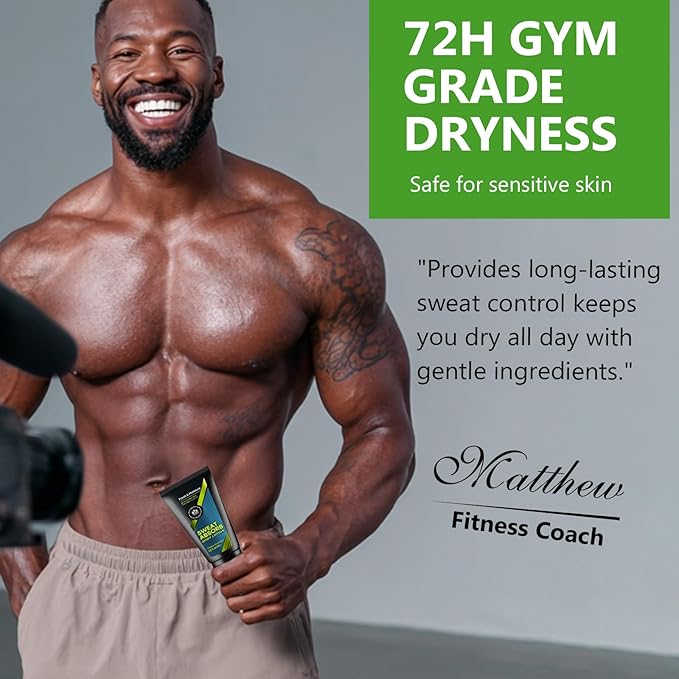 Sweat Absorbing Body Lotion | 50ML Sweat Block Face Formula | Fast-Absorbing Facial Antiperspirant for Gym & Work | Matte Finish Deodorant Men & Women