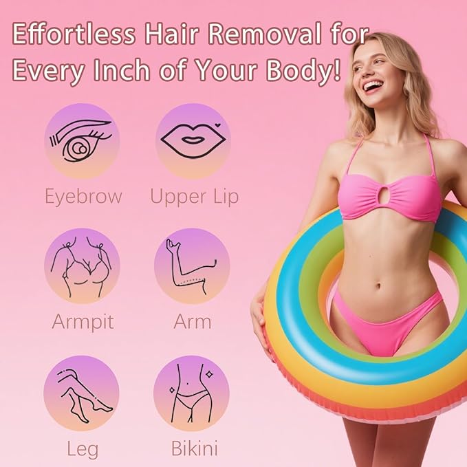 Bikini Trimmer for Women, 2 in 1 Dual-Head Electric Razors for Women Pubic Hair, Rechargeable Body Hair Shaver and Face Razor, Wet/Dry Use Waterproof Hair Removal for Bikini Face Legs Underarm Arm