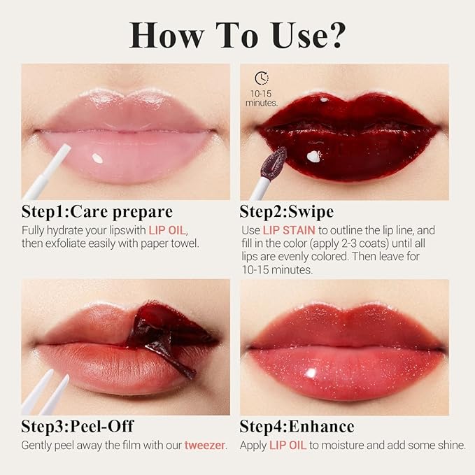 Lip Stain Peel Off + Lip Oil Dual Long
