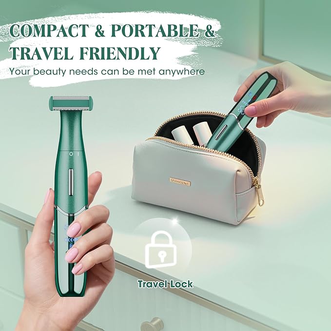 Electric Razor for Women,6 in 1 Women's Bikini Trimmer Shaver for Women & Men Pubic Hair, Private Area, Legs, Eyebrow,Face, Nose, Eyebrow, Body Hair Removal IPX5 Waterproof Wet & Dry