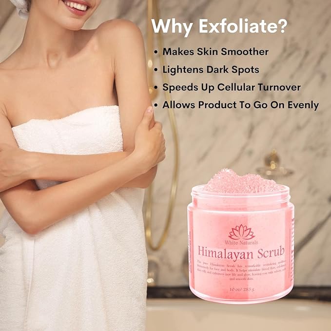 Pink Himalayan Salt Body Scrub (Pack of 2), Deep Cleansing & Moisturizing scrubber For Women, Exfoliating Scrub for Soft Skincare, Removes Dead Skin Cells, Natural Face, Foot, Hands Exfoliation