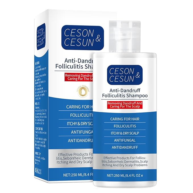 Ceson&Cesun Anti-Fungal/Anti Dandruff 2 in 1 Shampoo for Folliculitis, Scalp Psoriasis & Seborrheic Dermatitis, Itchy & Dry Scalp Relief, Nourishes, Hydrates, Fresh Scent, Safe For Color-Treated Hair