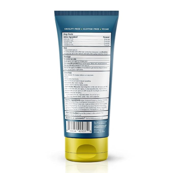 Oars + Alps Everyday SPF 50 Sunscreen Body Lotion, Naturally Derived Skin Care Infused with Aloe Leaf Juice and Vitamin E, 6 Fl Oz