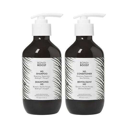 BondiBoost HG Anti-Thinning Shampoo Conditioner Set [10.14 fl oz each], Clinically Tested to Promote Fuller + Thicker-Looking Hair for Women & Men, Procapil, Redensyl & Rosemary Formula, Sulfate-Free