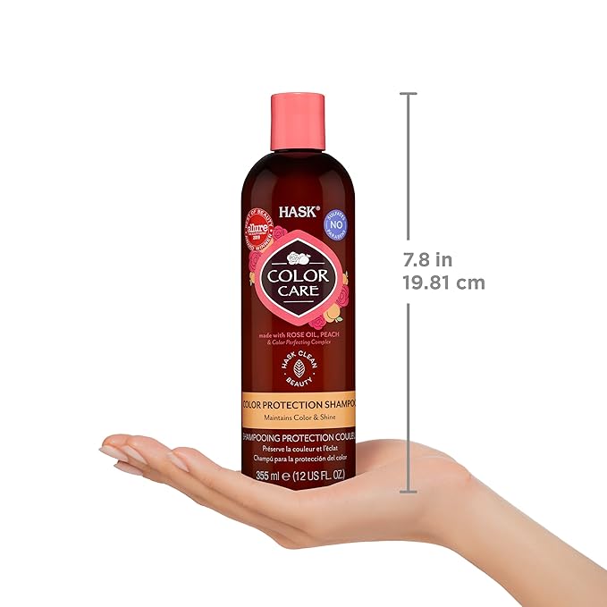 HASK Color Care Shampoo + Conditioner Set for Color-Treated Hair | Sulfate-Free, Paraben-Free, Gluten-Free, Vegan, Cruelty-Free, Color Safe