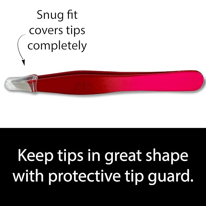 Tweezers - Limited Edition Red Delight Slant Tip - Best Tweezer for Eyebrow, Facial Hair Removal and your Precision Needs