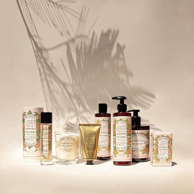 Panier des Sens - Rose Geranium Shower Gel - Foaming Body Wash Women & Men - Moisturizing Body Soap with Glycerin, Olive Oil - 95% Natural Ingredients Body Care - Vegan Liquid Body Wash - 8,45 floz