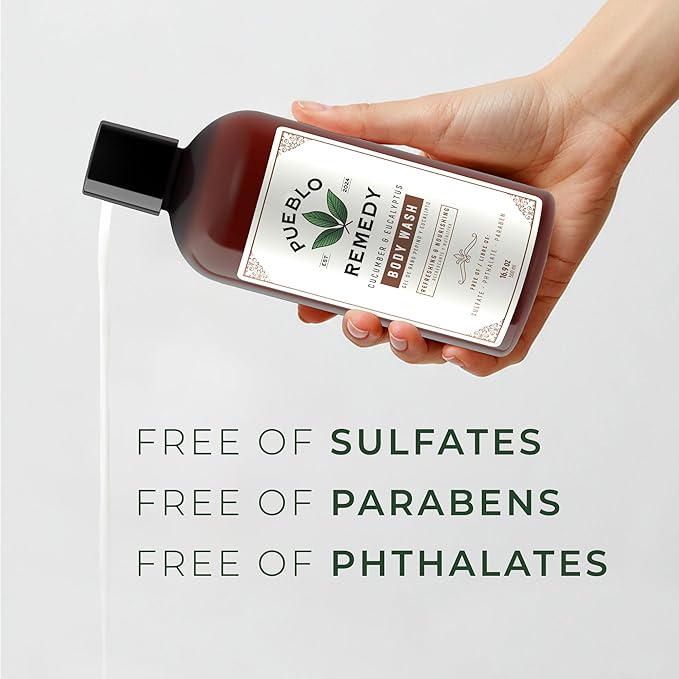 Body Wash, Cucumber & Eucalyptus – Soothing & Invigorating Shower Gel, Vegan & Cruelty-Free, 16.9 Oz