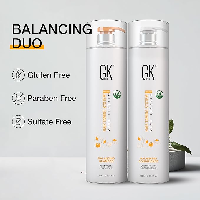 GK HAIR – Balancing Shampoo and Conditioner Set for Oily Hair, Clarifying & Refreshing Formula with Gentle Fragrance, Sulfate-Free, 72-Hour Freshness, 33.8 Fl Oz – Ideal for daily use
