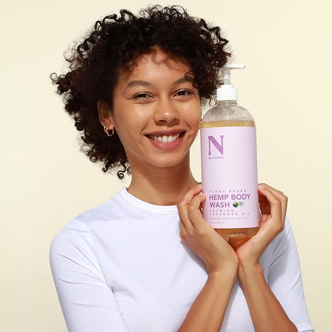 Dr. Natural Hemp Body Wash - Natural for Sensitive Skin - Moisturizing - Anti-Aging and Acne Reduction - Calming Lavender - 32 oz