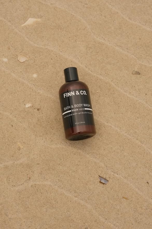 FINN & CO. Black Sand Body Wash - Beach Inspired Scent with Aloe & Green Tea - Gently Cleanses, Soothes & Softens Skin - Cruelty Free Body Cleanser for Men & Women | 8 oz