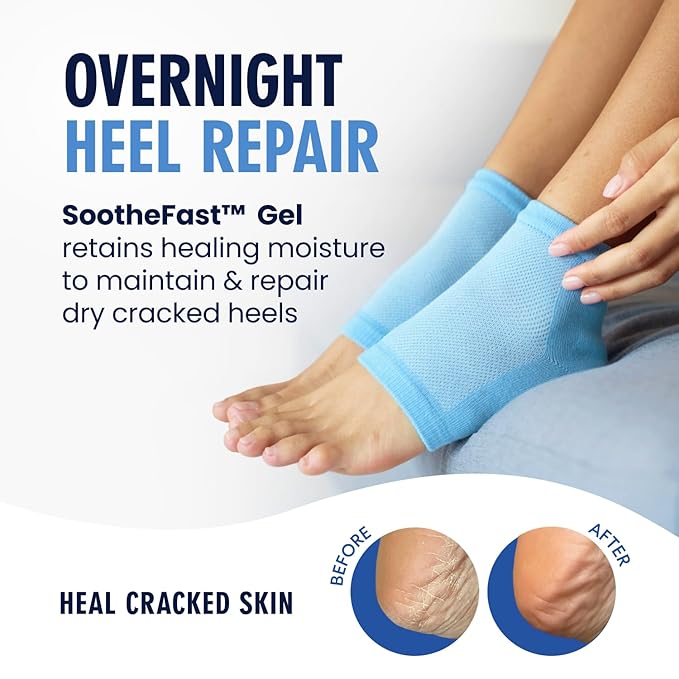 Dr. Frederick's Original Moisturizing Heel Socks for Cracked Heel Treatment - 2 Pairs - Socks for Dry Feet - Cracked Skin Repair & Overnight Hydration - Foot Care for Women & Men - Jojoba Oil