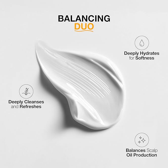 GK HAIR Balancing Shampoo and Conditioner Set for Oily Hair Upto 72-Hour Freshness Best Shampoo and Conditioner for Greasy Scalp Build Up Dirt, Skip the Daily Wash, Gentle Fragrance 10.1 Fl Oz