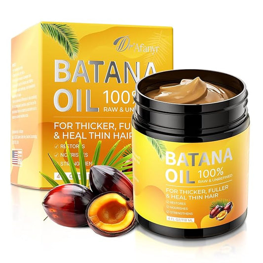 Batana Oil Paste - Unrefined Natural Botana Oil for Hair Growth Restores Thin Damaged Hair and Scalp with Nourishment, Organic Raw BaNta Hair Mask for Women & Men Fits All Hair Type (4oz)