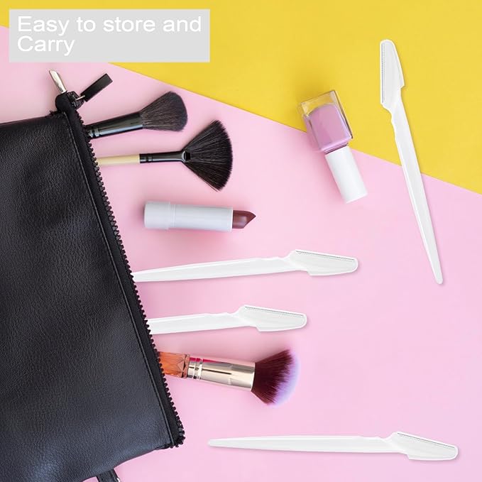 21 Pcs Eyebrow Razors, Face Razors Multipurpose, Exfoliating Dermaplaning Tools, Eyebrow Trimmers Shaver with Safety Cover, Facial Hair Removal for Women Men Body Use (White)