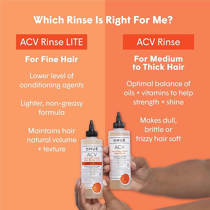 dpHUE Apple Cider Vinegar Hair Rinse, 2 oz - Shampoo Alternative, Scalp Cleanser & Post Workout Rinse - Removes Buildup & Sweat - Protects Natural Hair Oils