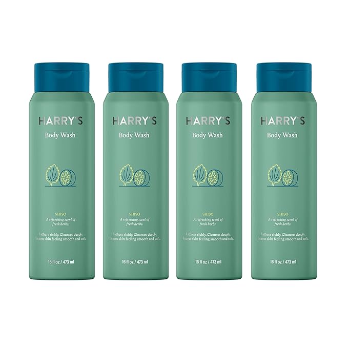 Harry's Men's Body Wash - Shiso - 16 Fluid Ounce, Pack of 4 (Packaging May Vary)