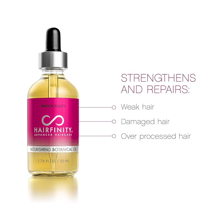 Hairfinity Botanical Hair Oil with Rosemary - Growth Treatment for Dry Damaged Hair and Scalp with Jojoba, Olive, Sweet Almond Oils - Silicone and Sulfate Free 1.76 oz