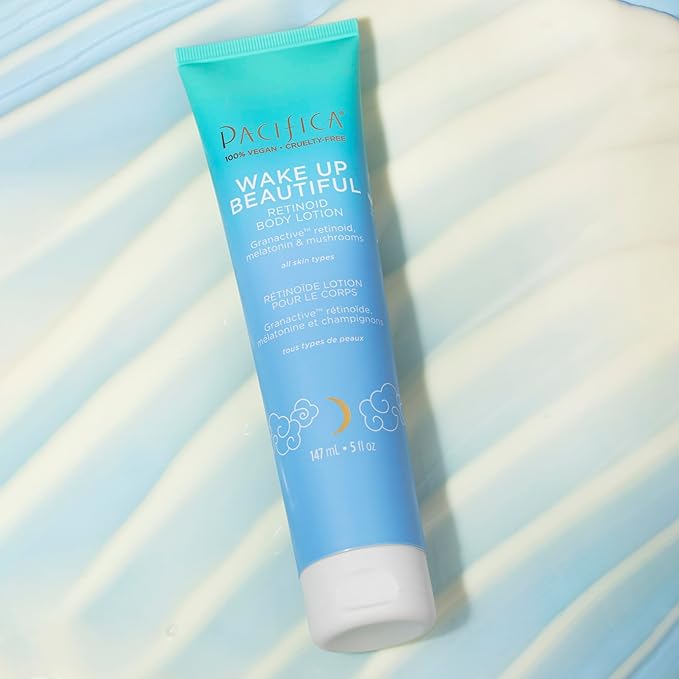 Pacifica Wake Up Beautiful Body Lotion & Serum Set of 2 – Overnight Body Treatment w/Granactive Retinoid, Mushroom & Melatonin, Hydrating Moisturizer Duo for Plumper Skin, Vegan & Cruelty-Free Clean