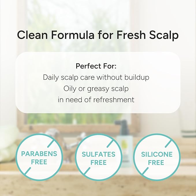 Purifying Hair & Dry Scalp Treatment Spray – Korean Hair Care with Triple Mint Complex for Oil Control, Soothing & Leave-In Conditioner – Paraben, Silicone & Sulfate Free – Green Breeze, 3.38 fl oz