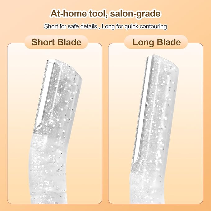 Women’s Dermaplane Razor for Face & Eyebrow - Anti-Cutting Japanese Blades for Eyebrow and Facial Hair Removal, Achieve Silky Skin and Perfect Brows (Transparent, 6 Count)