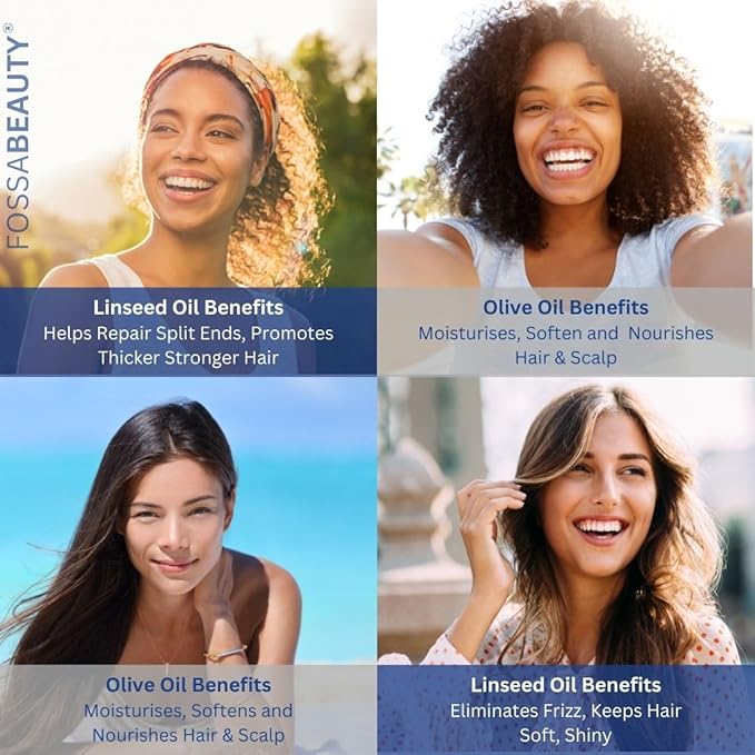 Fossa Beauty Frizz Relief | Lightweight Hair Oil for Frizzy Hair | Paraben & Sulfate Free | Provides Nourishment, Shine, Heat Protection & Increases Elasticity for All Hair Types | 100ml, 3.4 fl. oz.