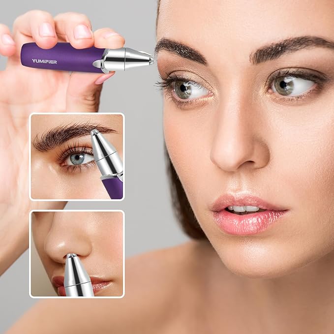 Eyebrow Facial Trimmer, Facial Hair Removal for Women, Smooth & Painless Face Razors Eyebrow Shaver for Women - 2 in 1 Facial Hair Remover & Eyebrow Trimmer with Built-in Battery for Face, Lip, Chin