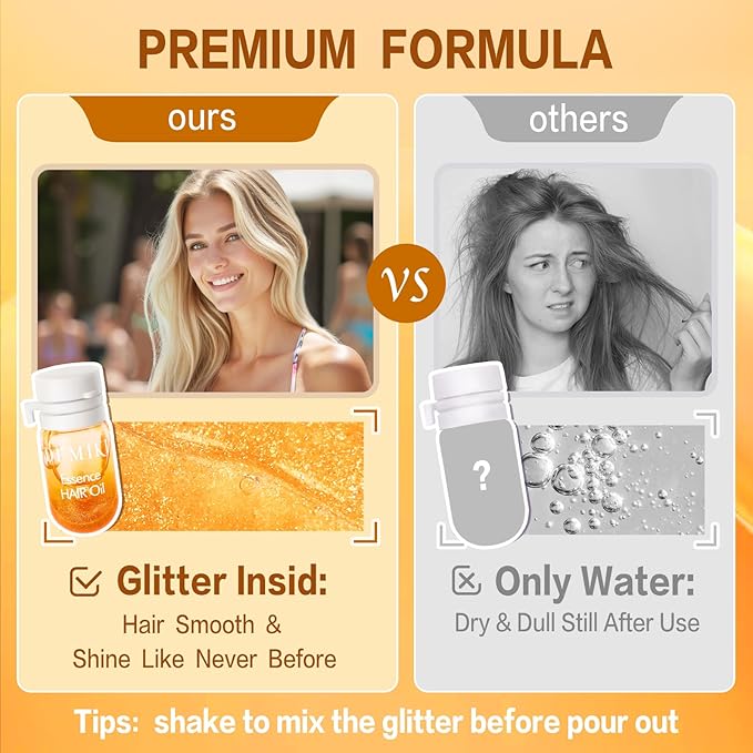 Hair Oil For Frizzy Hair With Coconut Oil - Hair Treatment For Dry Damaged Hair, Hair Perfume Oil For Curly Hair, Frizz Control Hair Care Products, Mini Bottles Hair Oil For Damaged Hair, 12pcs