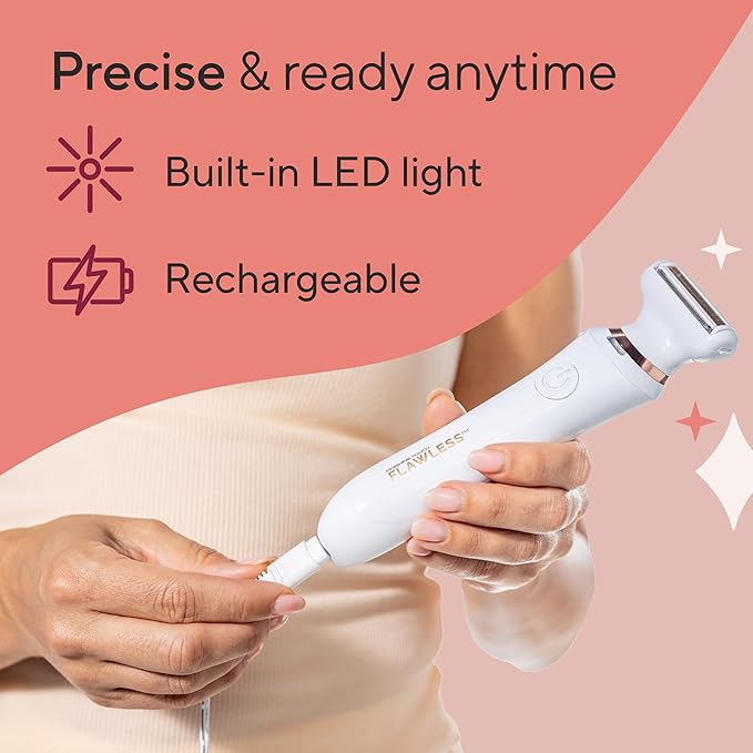 Finishing Touch Flawless Underarm Hair Removal Electric Razor Device, Designed to Shave and Contour Womens Sensitive Underarm Area, Cordless Groomer, Painless for All Skin Types