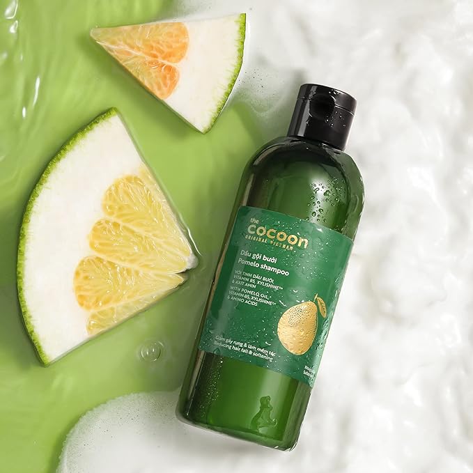 Cocoon Pomelo Oil Shampoo with Xylishine & Amino Acid, Hair Growth for Thinning, Damaged, Organic Shampoo No Sulfate, Vegan, Soften, Reduce Loss & Volumize Hair Growth