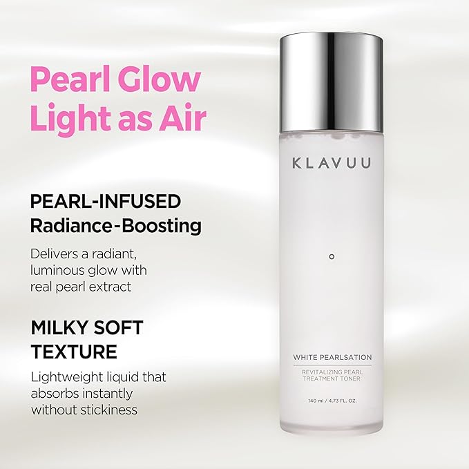 KLAVUU Hydrating Milky Toner with Pearl & Niacinamide – Facial Toner for Skin Glow, Wrinkle Care & Moisture Balance, Korean Skincare (4.76oz)