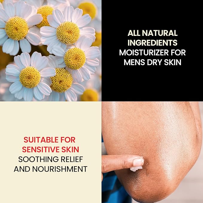 Dr Hess Men's Moisturizer, All Natural Tough Skin Cream with Lanolin, Beeswax, Licorice Root & Chamomile, Hand & Body Lotion to Care for Dry, Damaged Skin, Paraben, Sulfate, BPA & Phthalate Free, 4oz