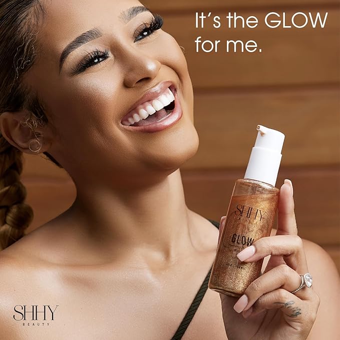 GLOW Hydrating Shimmer Body Oil, Body Glow Oil for Radiant Skin, Shimmer Body Oil for Body Care and All day Glow, Body Oil with Shimmer for Body Glow