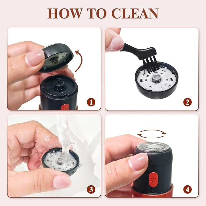 2-in-1 Facial Hair Remover & Nose Trimmer for Women and Men – USB-C Rechargeable Mini Electric Shaver, Waterproof, Dual-Edge Stainless Steel Blades, Painless Hair Removal for Face, Nose, and Body