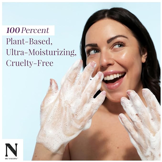 Dr. Natural Castile Liquid Soap - Multi-Use Body Wash, Shampoo, Face Wash - Hydrating Body Soap for Skin, Hair - Peppermint, Unscented Baby- 2 pc