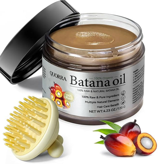 Quorra Raw Batana Oil for Hair Growth 100% Natural Organic Hair Oil from Honduran for Thick and Strong Natural Hair,Unrefined Cold Pressed Cosmetic Scalp Mask for Men & Women