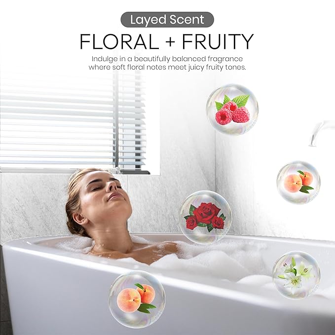 Natural Body Wash for Women, Mens Full Body Wash for Sensitive Skin by Squalane, Shea Butter & Aloe Vera, Shower Gel & Bath Soap from Japan, Sulfate Free 16.5 Fl Oz Cassis & Leaf Green 3EA