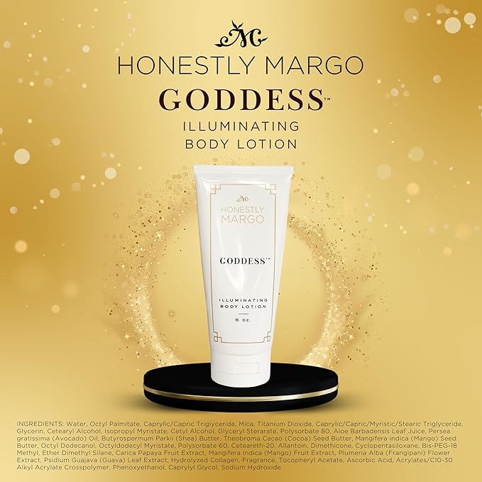 Goddess Illuminating Body Lotion (6 Oz) – Alluring Luxury Women’s Fragrances, Subtle Golden Shimmer for a Soft Body Glow, Nourish Hydrating Lotion with Natural Fruit Oils and Extracts