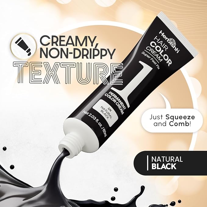 Black Rapid Infusion Hair Color Cream, Permanent Hair Dye in One Minute with Comb Applicator and Argan Oil Deep Conditioning Hair Mask 5.07 FL OZ Combo Pack