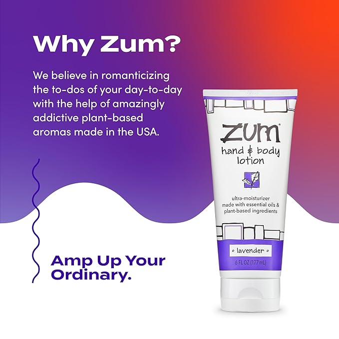 Zum Indigo Wild Hand & Body Lotion - Natural Hand Lotion for Dry Hands - Body Lotion for Women & Men - Body Moisturizers Include Shea Butter, Jojoba Oil & More - Lavender Scent - 6 fl oz