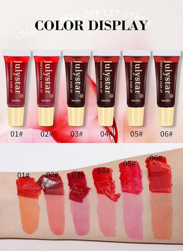 Peel Off Lip Stain Lips Tint, 6 Colors Magic