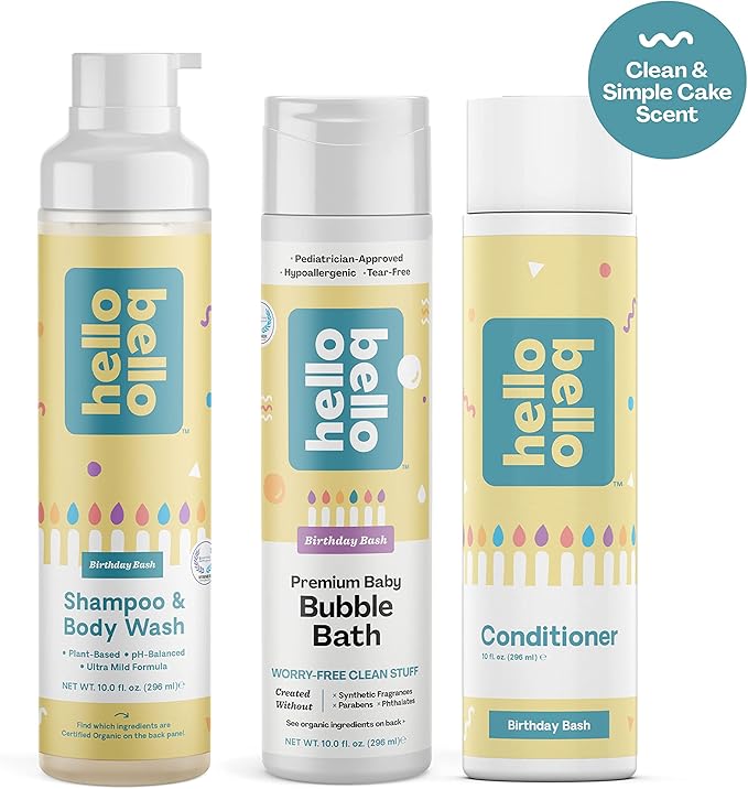 Hello Bello Premium Conditioner, Ultra Mild, Moisturizing Conditioner for Babies and Kids, Birthday Bash Scent, 10 FL Oz (1 Pack)