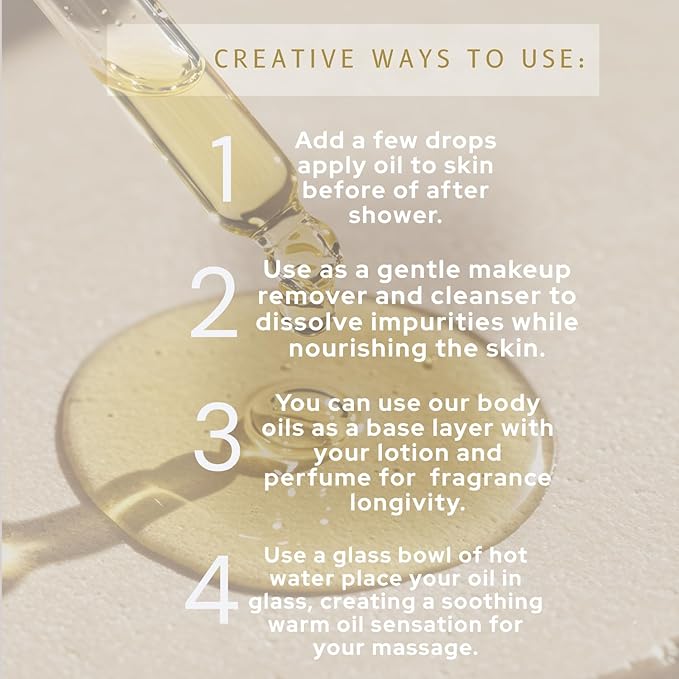 Organic Moisturizing Body Oil After Shower – Nourish Your Skin, Elevate Your Senses - After Shower Body Oil for Women (2 Fluid Ounces, Chamomile & Clary Sage Scent)