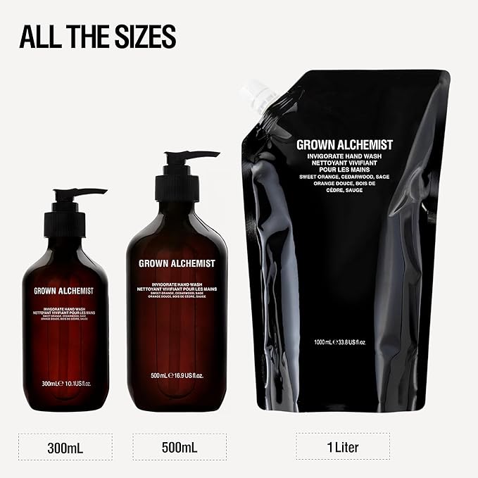 Grown Alchemist Invigorate Hand Wash Set (500 ml) + Refill (1L)
