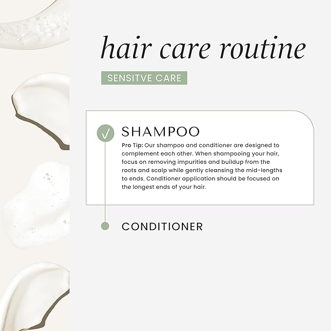 HASK SENSITIVE CARE Shampoo + Conditioner Set - Fragrance & Paraben Free, Vegan, Color Safe, Gluten & Sulfate Free, Cruelty-Free