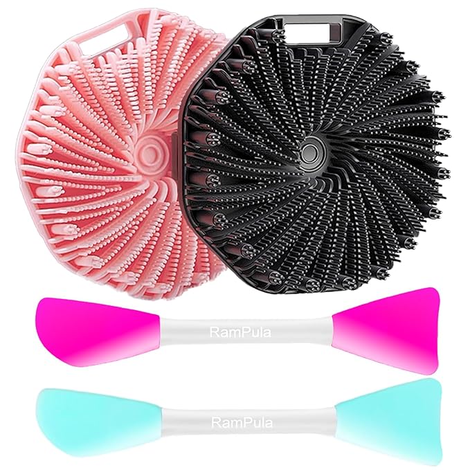 2pcs Facial Mask Applicator and 2pcs Silicone Body Scrubber