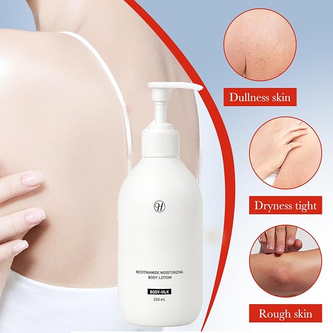 H𝗮lly+ Niacinamide White Body Lotion, Moisturizing Body Lotion, Hydration for Dull Skin, Fast-Absorbing for Dry Skin 250ML