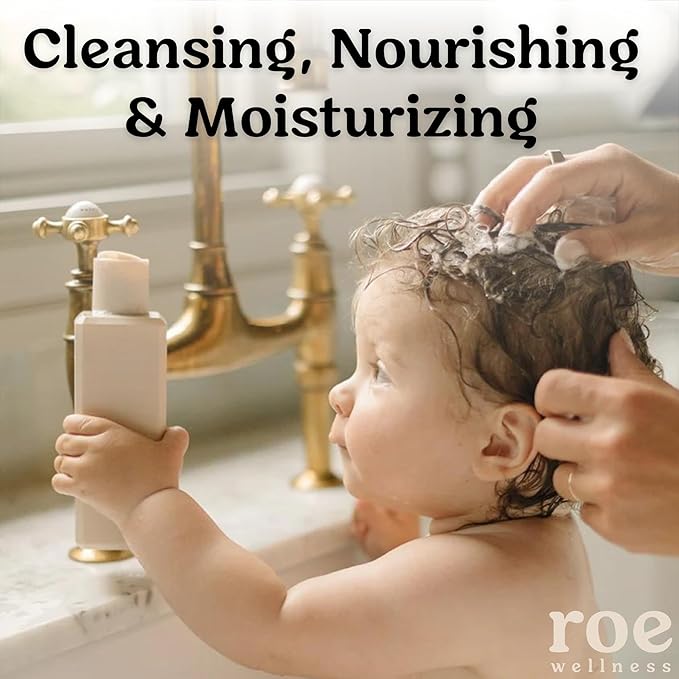 Roe Wellness- Toddler & Baby Body Wash & Shampoo Moisturizing Clean Ingredients | Suitable for Sensitive Skin, Fragrance-Free, Natural Vanilla Scent, Fresh Cleaning | 9.4 fl oz.