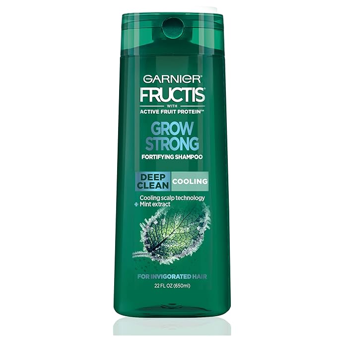 Garnier Hair Care Fructis Deep Clean Grow Strong Cooling Shampoo for Men for Invigorated Hair, 22 Fl Oz